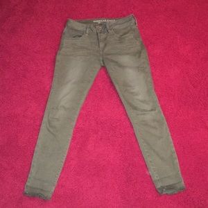 Olive/army green jeggings/jeans from AE, size 8